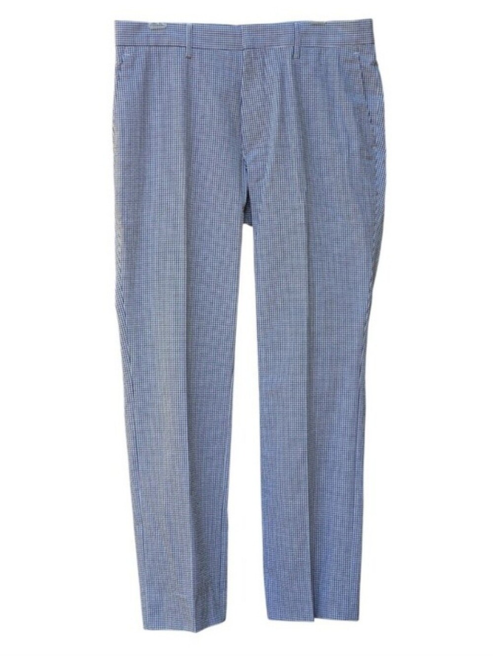 Original Penguin Men's Seersucker Pants Gingham Navy Blue Tailored Slim- Size 32